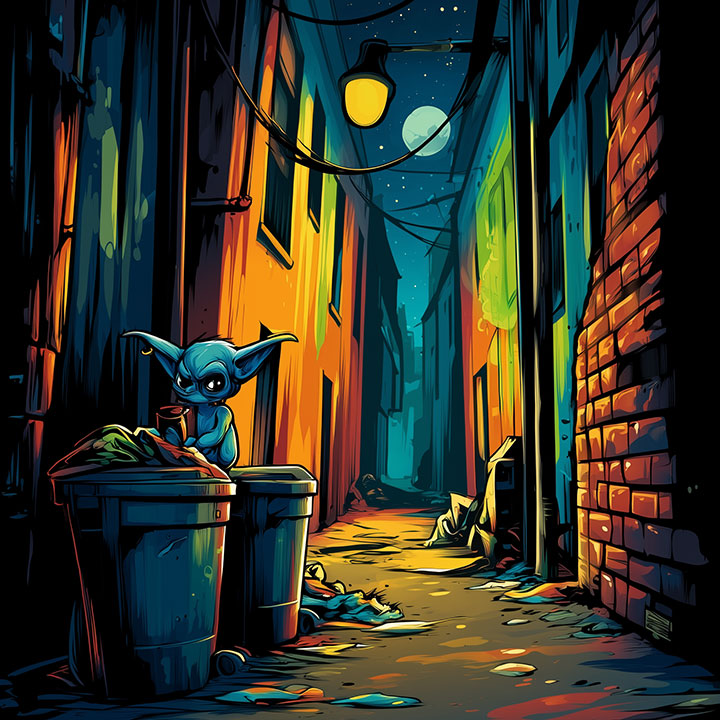 goblin in alley